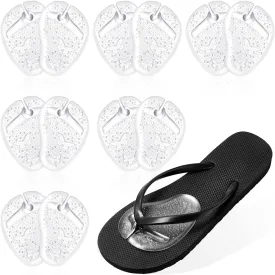 6 Pairs Gel Pads for Thong Sandals Toe Protectors Metatarsal Forefoot Cushion Inserts Foot Pads Non Slip Cushion for Sandals Thong Post Protector of Foot Grip(Clear)