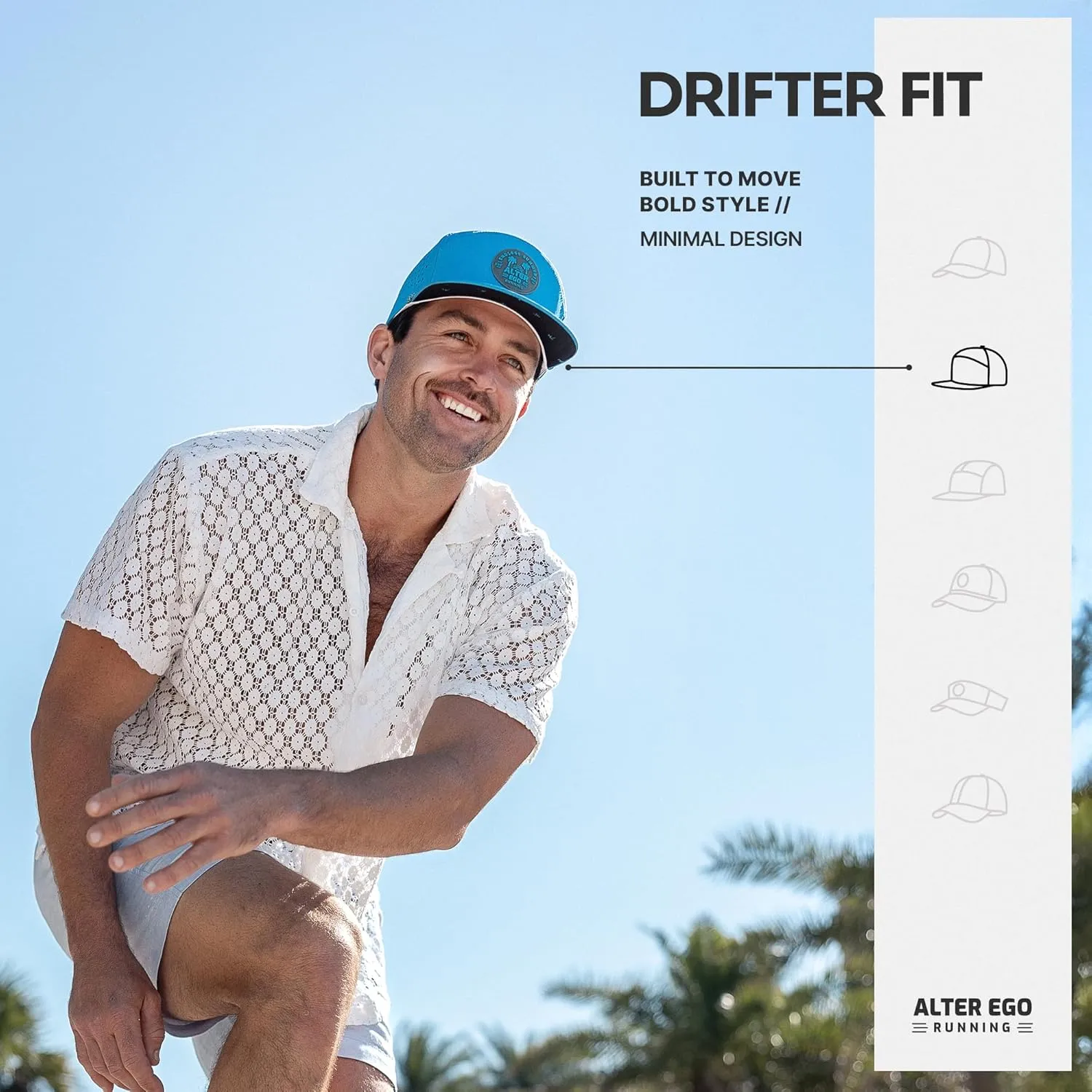 Alter Ego Drifter Splash Running Hat  Lightweight, Water Repellent, Men & Women