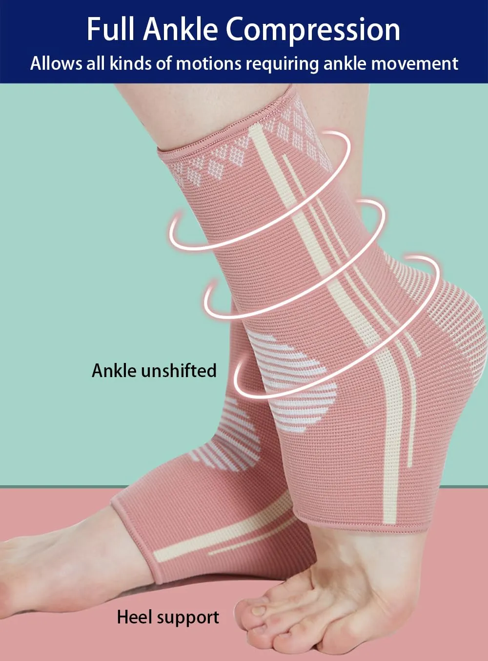 Ankle Braces for Men & Women, 2 pcs Ankle Compression Sleeve Plantar Fasciitis Brace Plantar Fasciitis Relief, Arch Support Socks Ankle Sleeve Ankle Brace for Sprained Ankle (Small, Black)