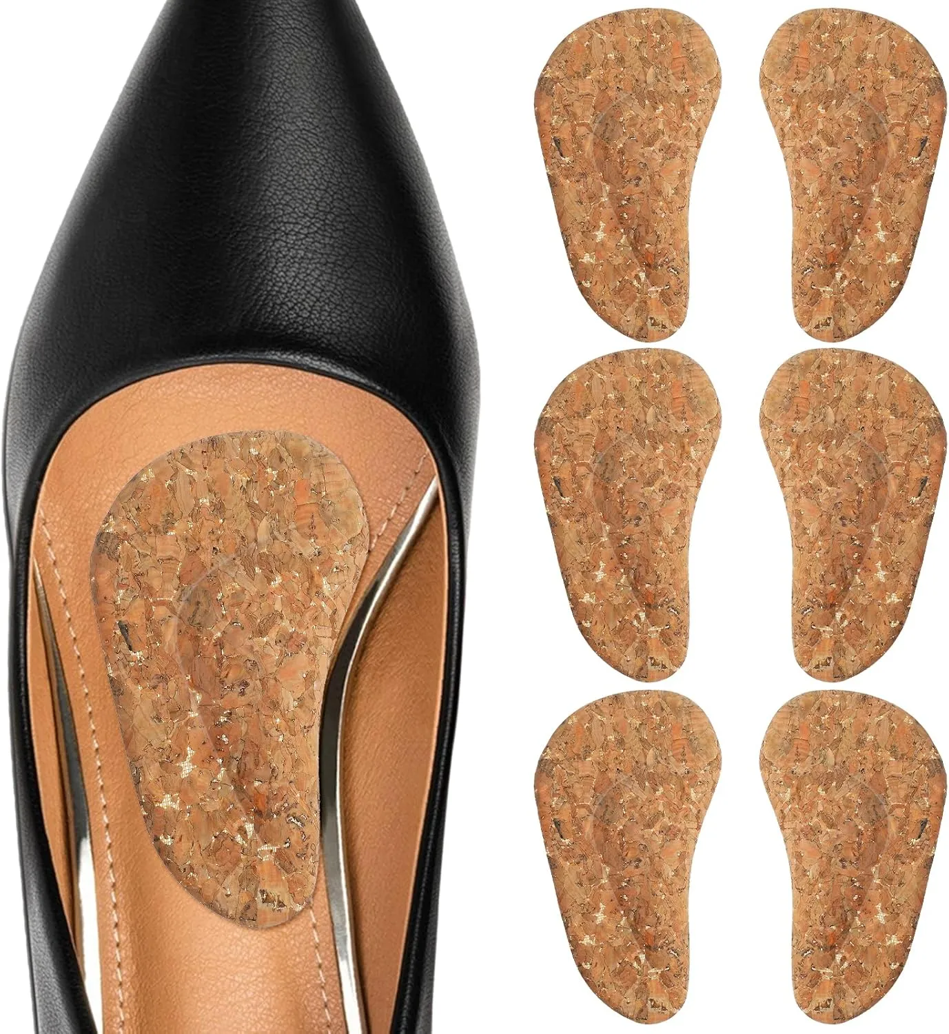 Arch Support Inserts for Flat Feet, 3 Pair Slicone Arch Support Insoles for Plantar Fasciitis for Women Men, Adhesive Arch Pad for Relieve Pressure and Feet Pain(0.47" Height)