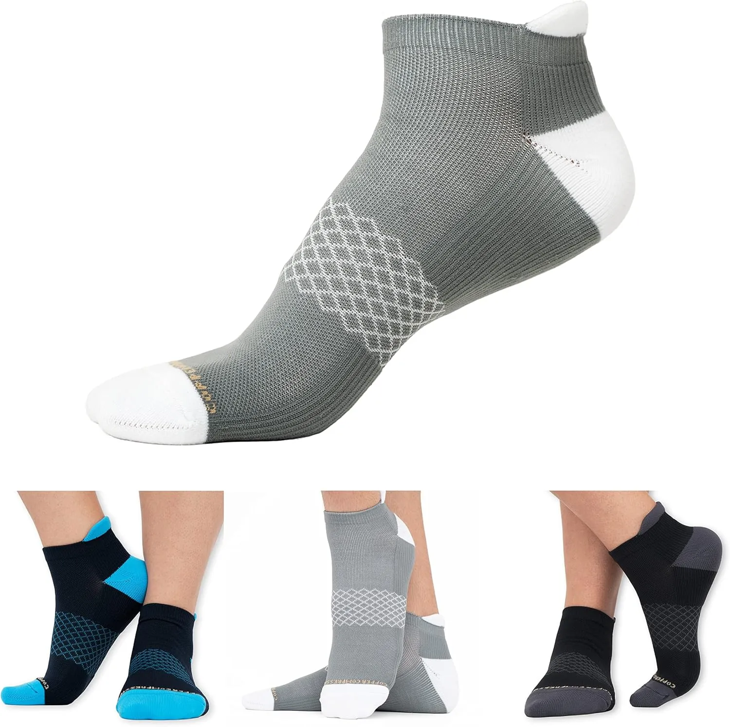 Copper Compression Socks for Women & Men | Powerknit Compression Socks For Running, Cycling & Pain Relief
