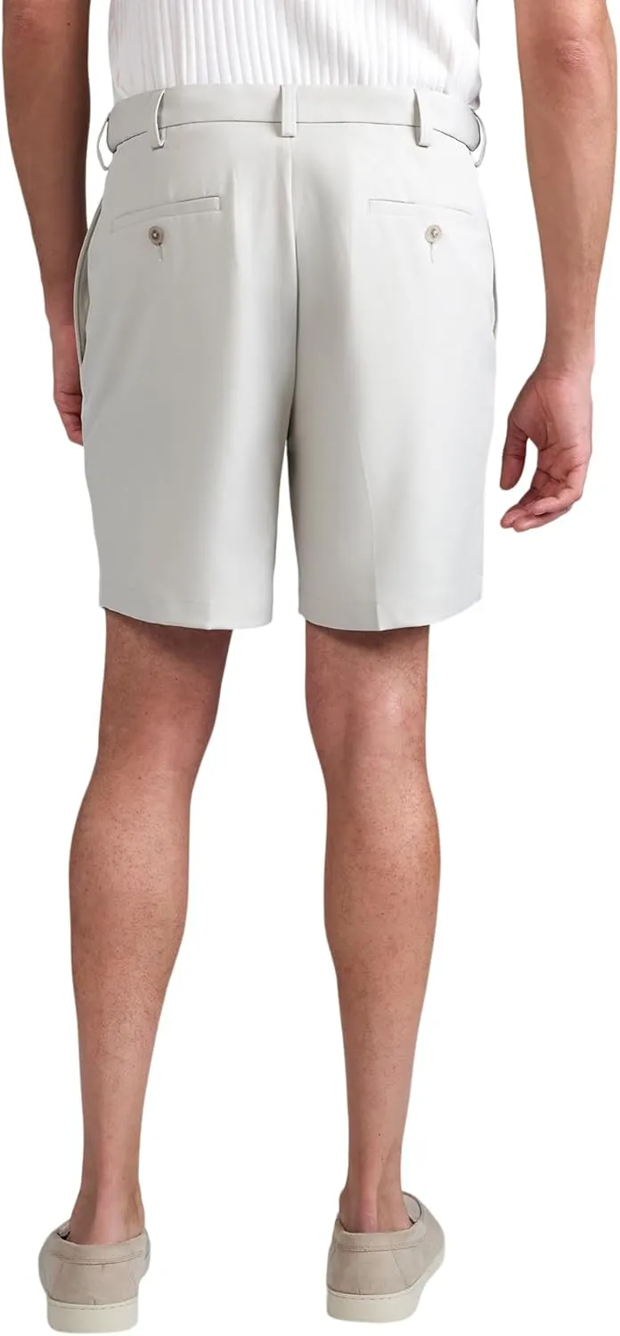 Haggar Men's Cool 18 Pro Straight Fit Flat Front 4-Way Stretch Expandable Waist Shorts - 7 and 9.5 Inch Inseams