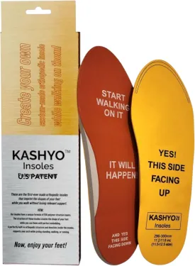 KASHYO Insoles- U.S. Patent! (M) Imprint Your Foot While You Walking on it! Plantar Fasciitis, Orthotics, Orthopedic Insert, Arch Support, Flat feet, Prolonged Standing, Walking, or Running!