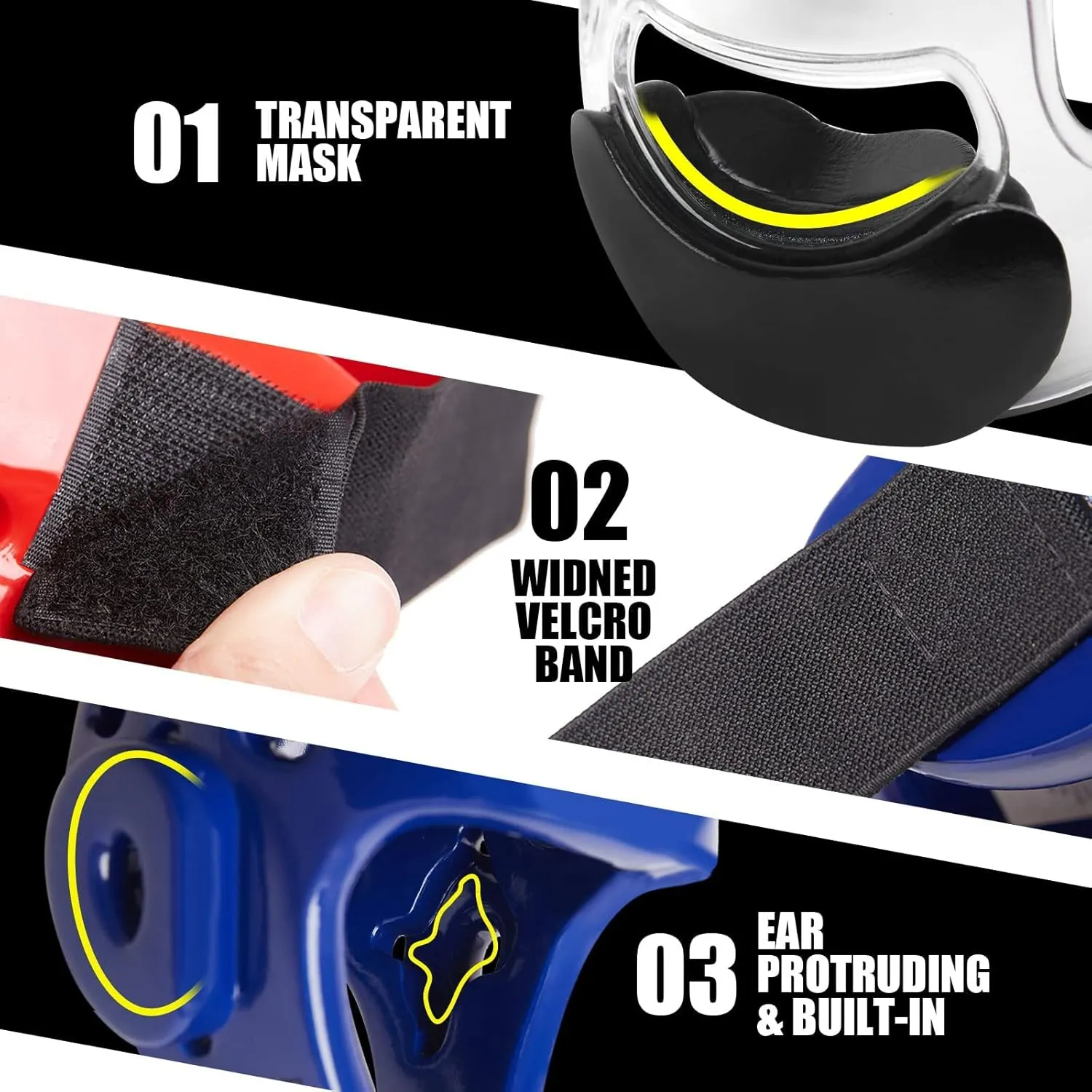 Kids & Adults Taekwondo Karate Headgear MMA Martial Arts Helmet, Soft Head Gear for Martial Art Grappling Muay Thai Kickboxing Taekwondo