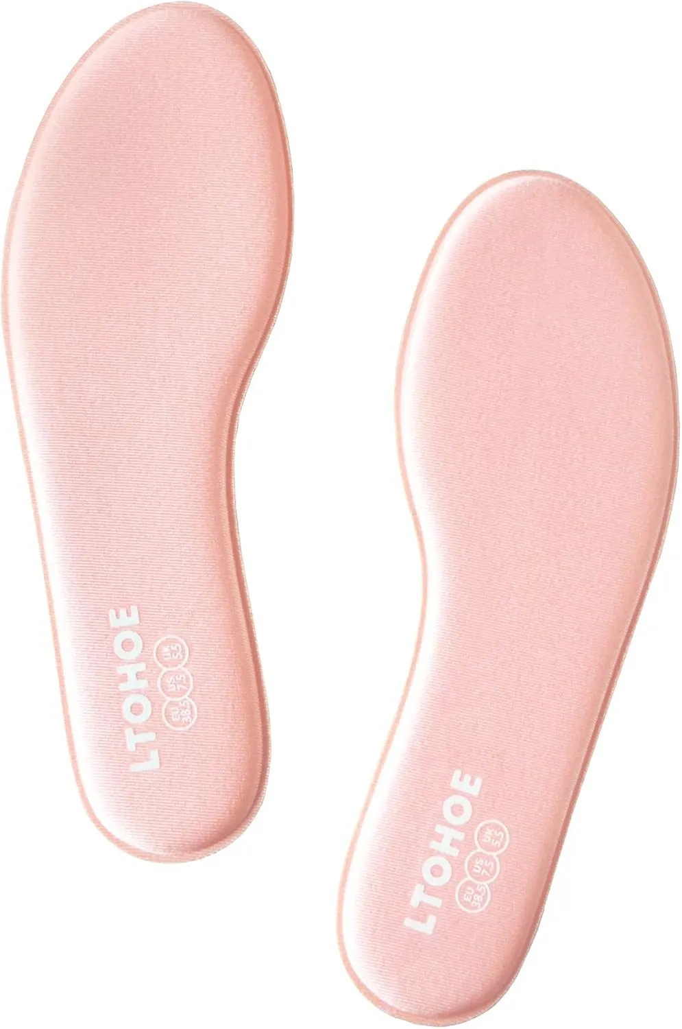 LTOHOE Memory Foam Insoles for Women, Replacement Shoe Inserts for Running Shoes, Hiking Shoes, Sneaker, Cushion Shoe Insoles Shock Absorbing for Foot Pain Relief, Comfort Inner Soles 8mm Pink US 7
