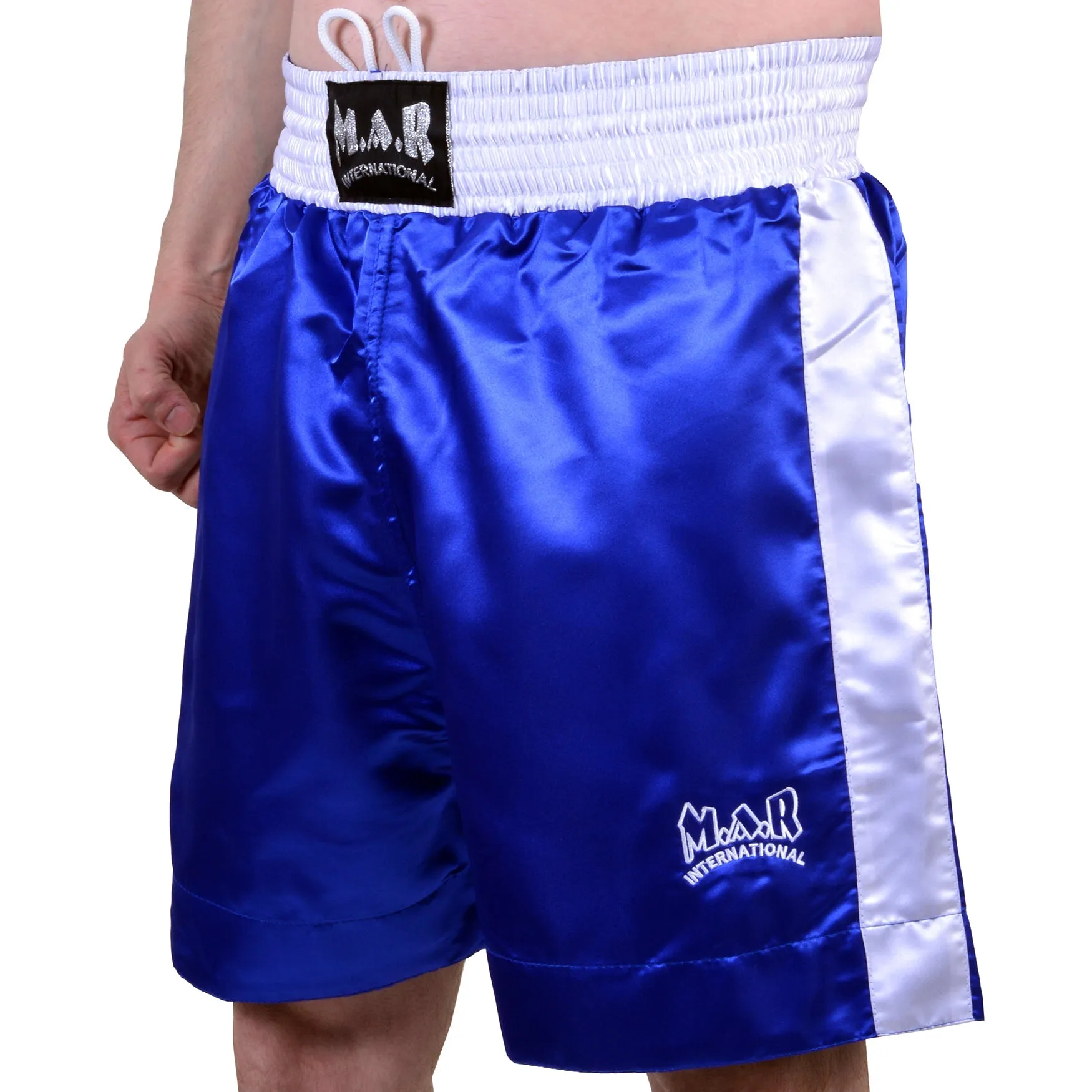 MAR-103B | Blue & White Boxing Shorts