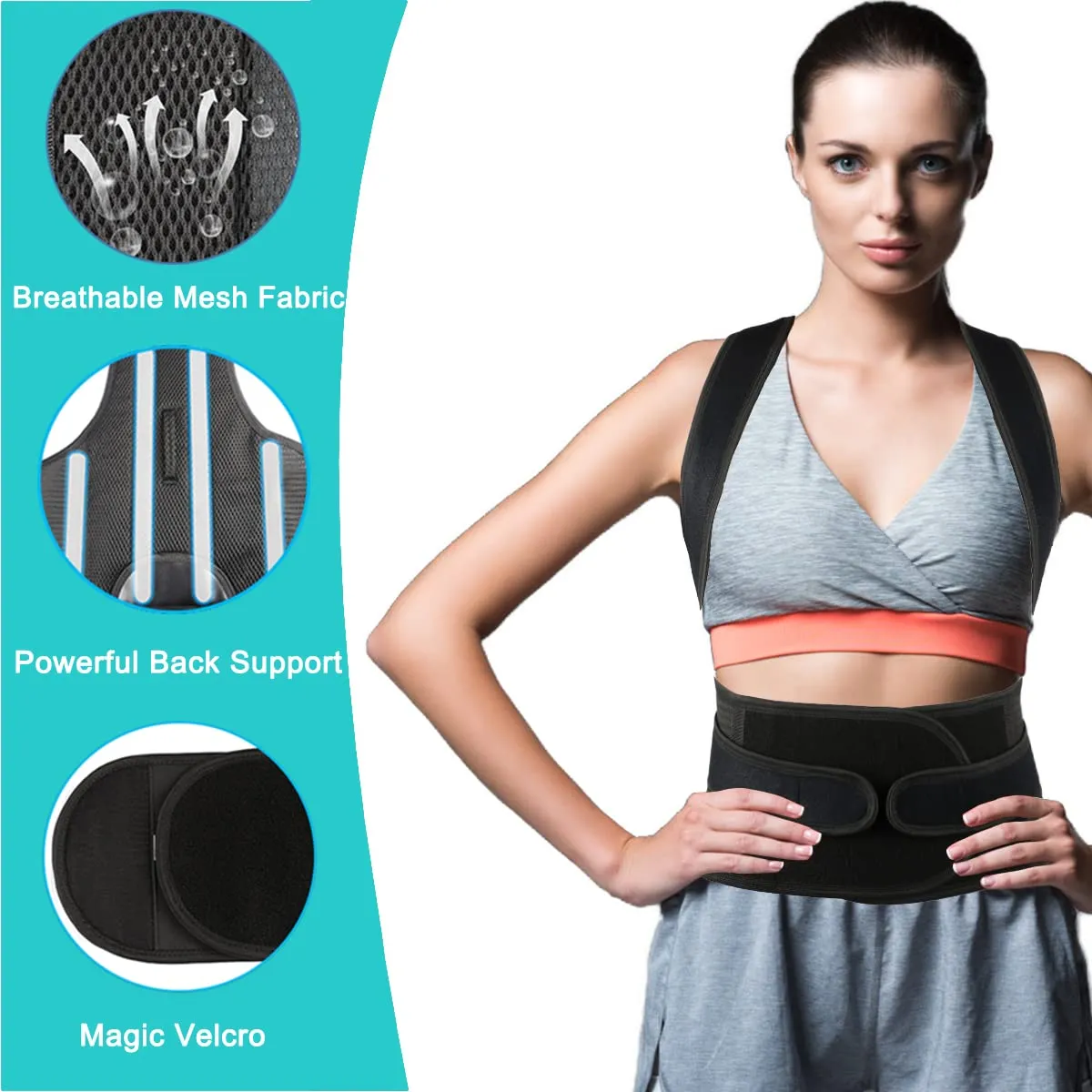 Posture Corrector for Men and Women,Adjustable Back Brace for Upper and Lower Back Pain Relief - Back Support Improve and Neck,Shoulder,Back Pain Relieve M(29"-33")