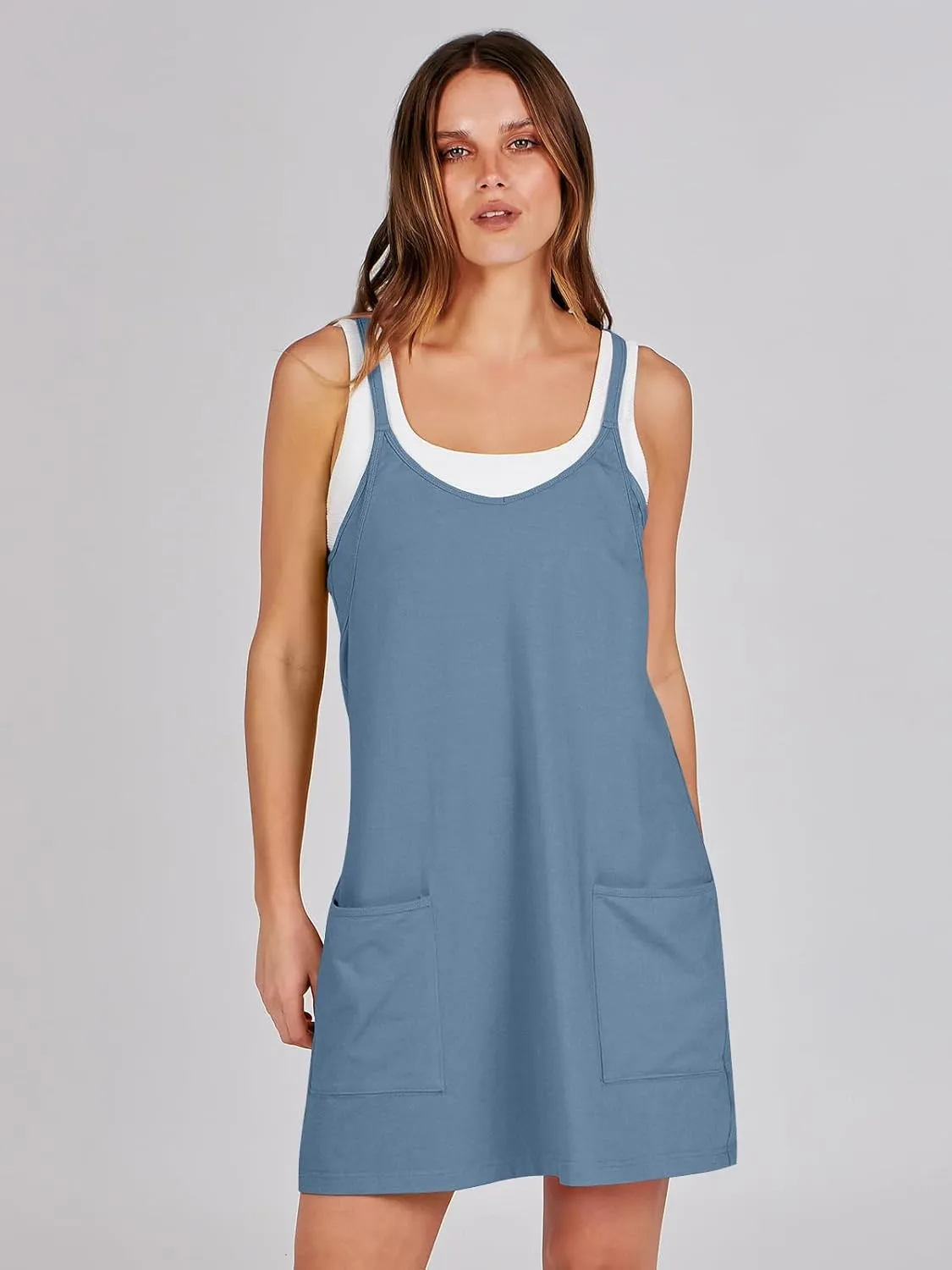 Prinbara Women Athletic Tennis Dress Summer Workout Sports Mini Romper Dress Built in Shapewear Shorts Sundress 2025 Outfits