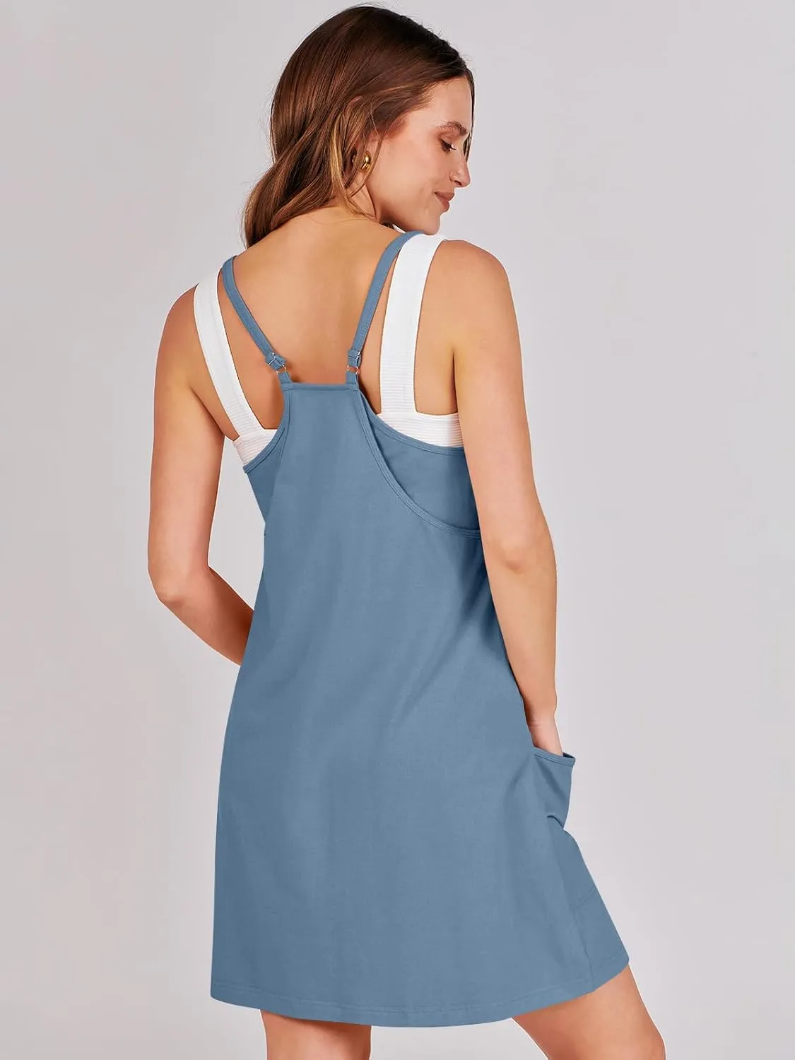 Prinbara Women Athletic Tennis Dress Summer Workout Sports Mini Romper Dress Built in Shapewear Shorts Sundress 2025 Outfits