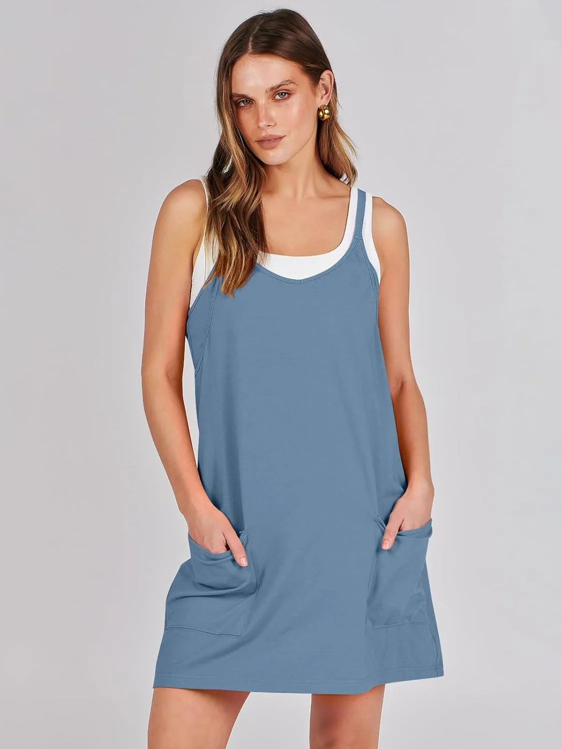Prinbara Women Athletic Tennis Dress Summer Workout Sports Mini Romper Dress Built in Shapewear Shorts Sundress 2025 Outfits