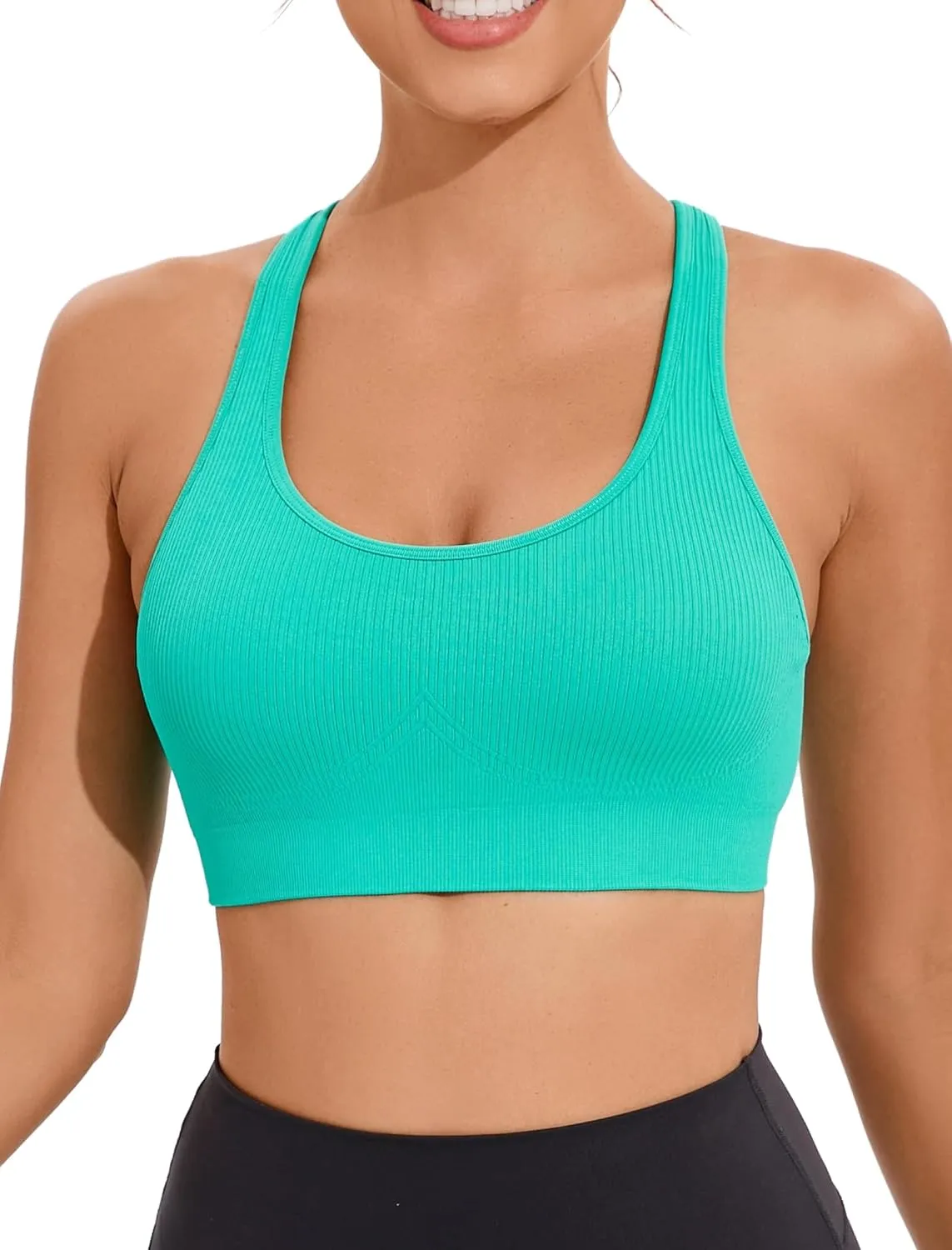 RUNNING GIRL Sports Bra for Women High Support, Criss-Cross Back Padded Strappy Sports Bras Yoga Bra with Removable Cups