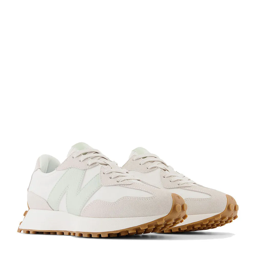 Scarpe Donna NEW BALANCE Sneakers 327 in Pelle e Suede colore Moonbeam e Silver Moss