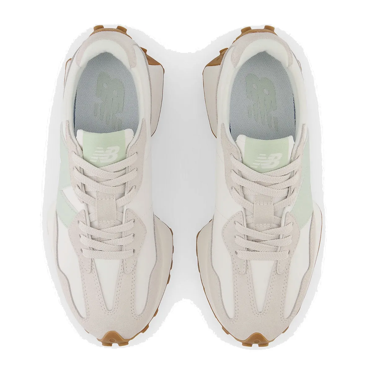 Scarpe Donna NEW BALANCE Sneakers 327 in Pelle e Suede colore Moonbeam e Silver Moss