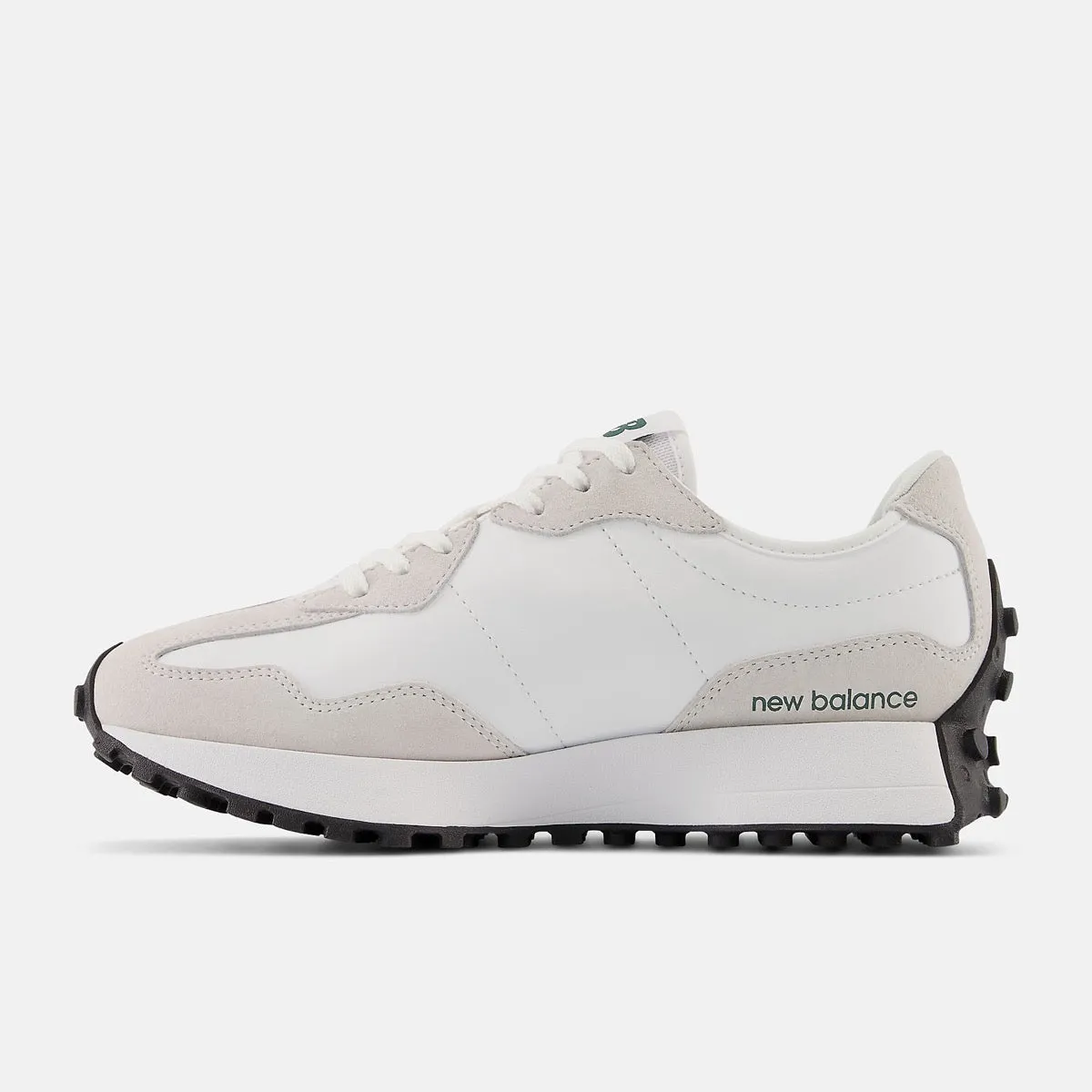 Scarpe Donna NEW BALANCE Sneakers 327 in Suede e Nylon colore White e Nightwatch Green