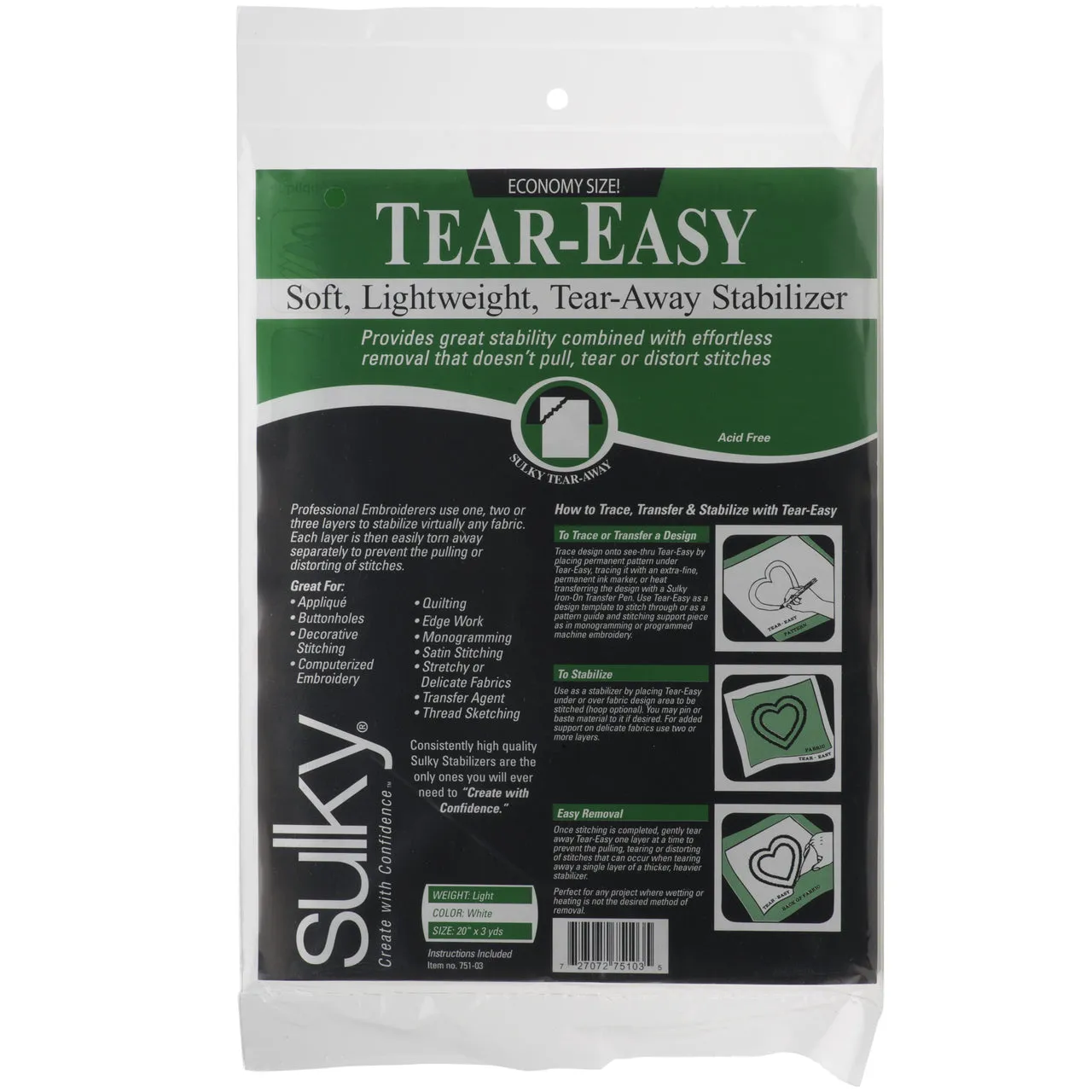 Sulky Tear-Easy Stabilizer - White