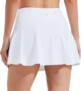 Willit Women's Tennis Skirts High Waisted Athletic Running Skorts Skirts with Shorts Pockets 13"